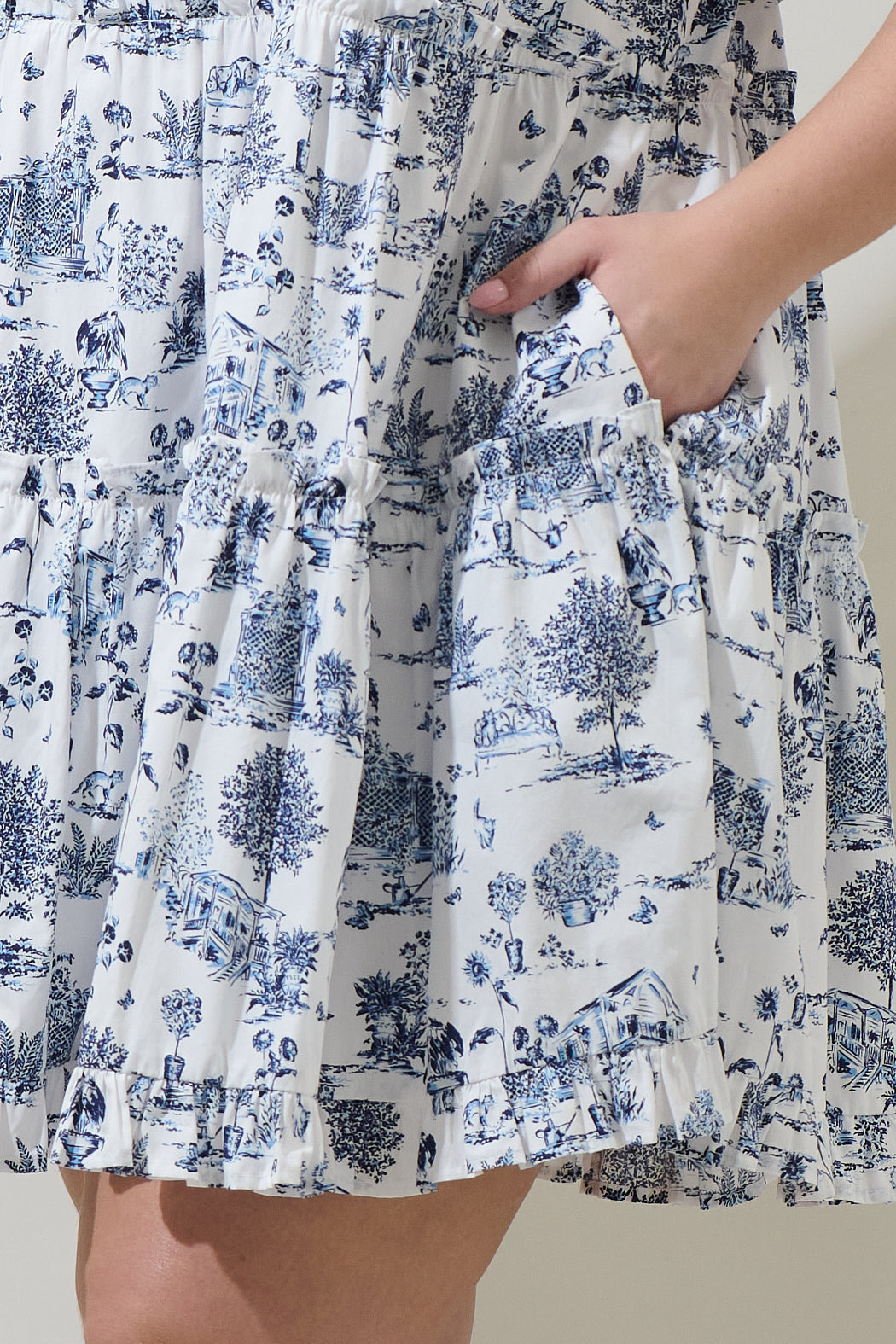Renzo Toile Pallas Poplin Tiered Mini Dress Curve