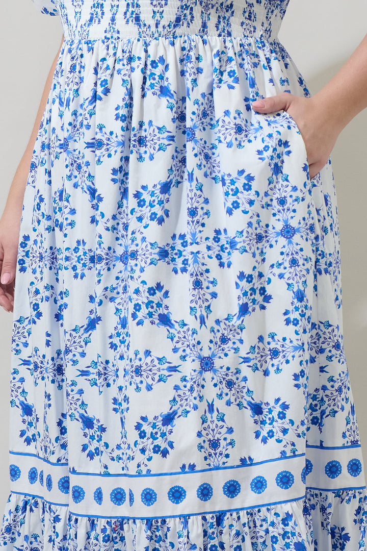 Veral Floral Berky Smocked Maxi Dress Curve