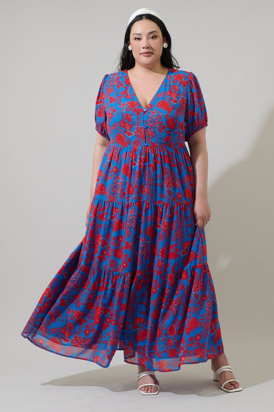 Tiered Maxi Dress Calla Floral Curve