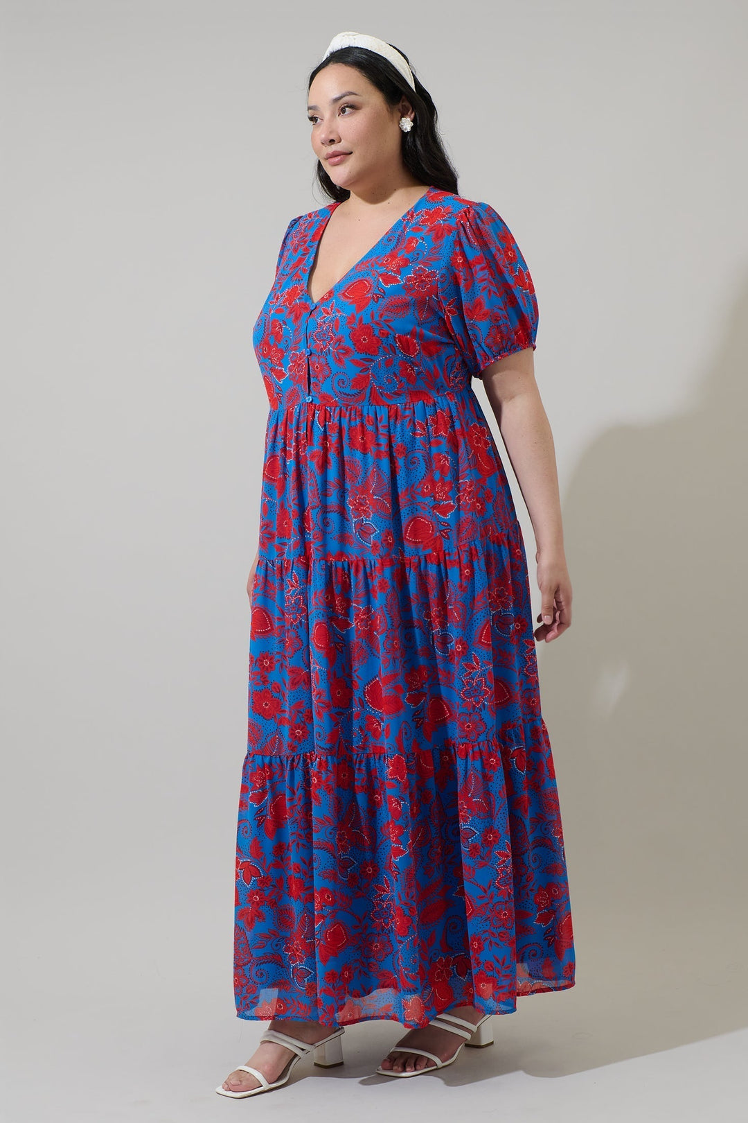 Tiered Maxi Dress Calla Floral Curve