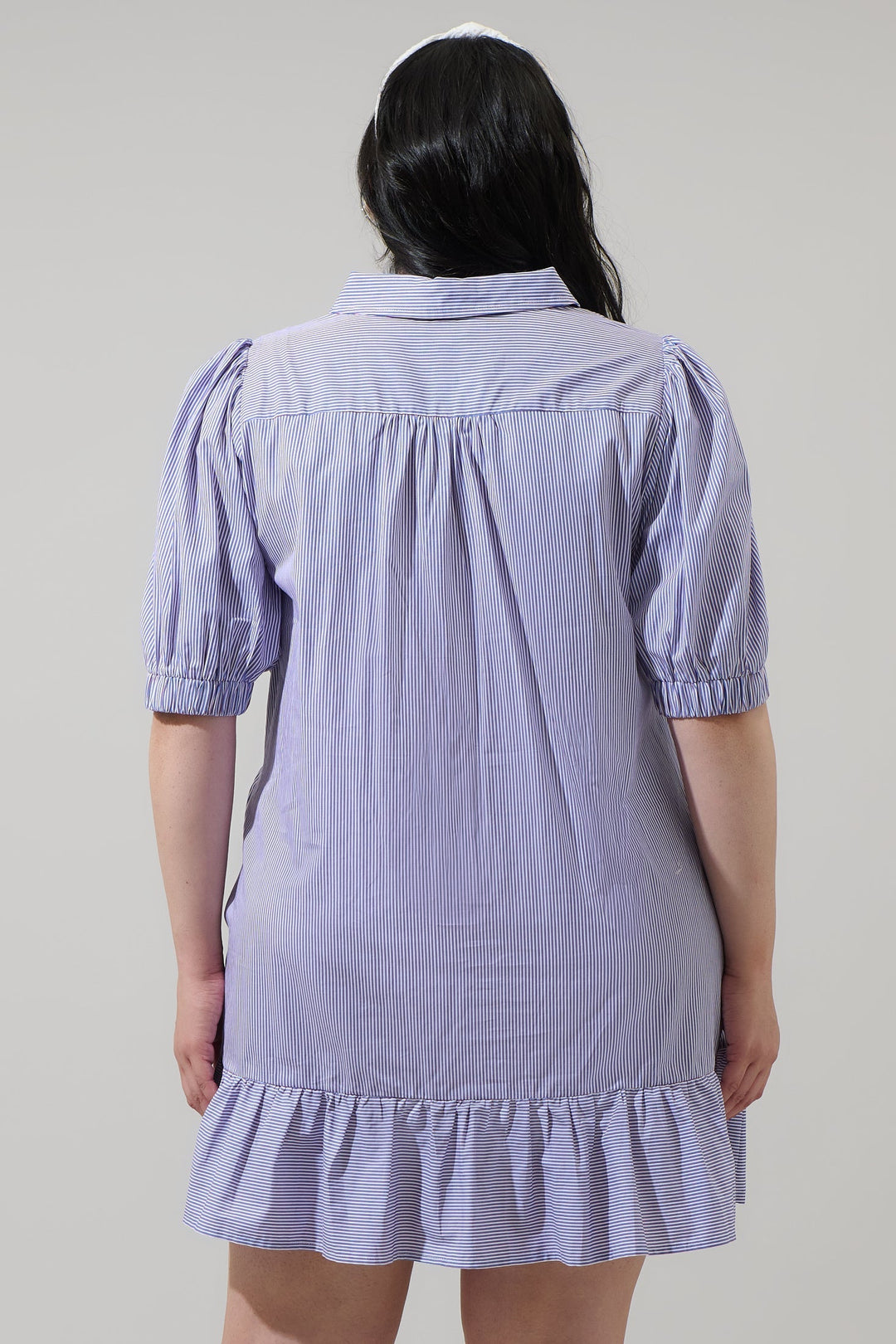 Fannie Striped Levy Button Down Shift Dress Curve