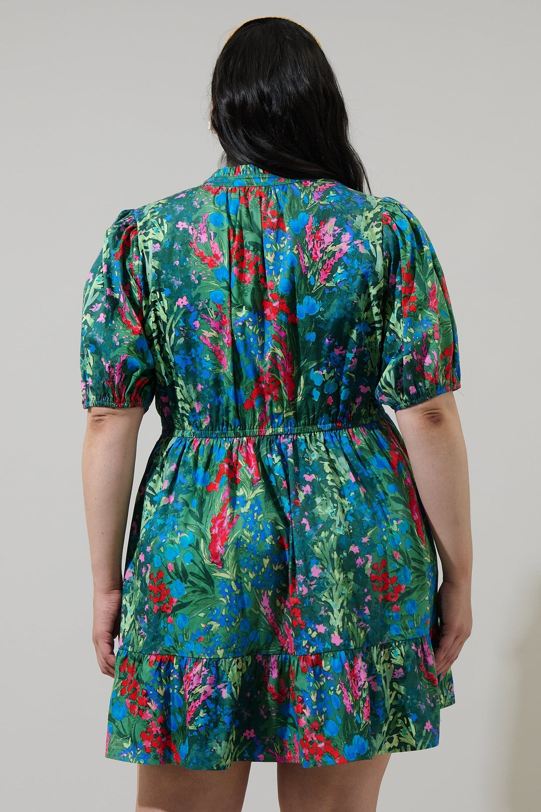 Devin Floral Marissa Mini Poplin Dress Curve