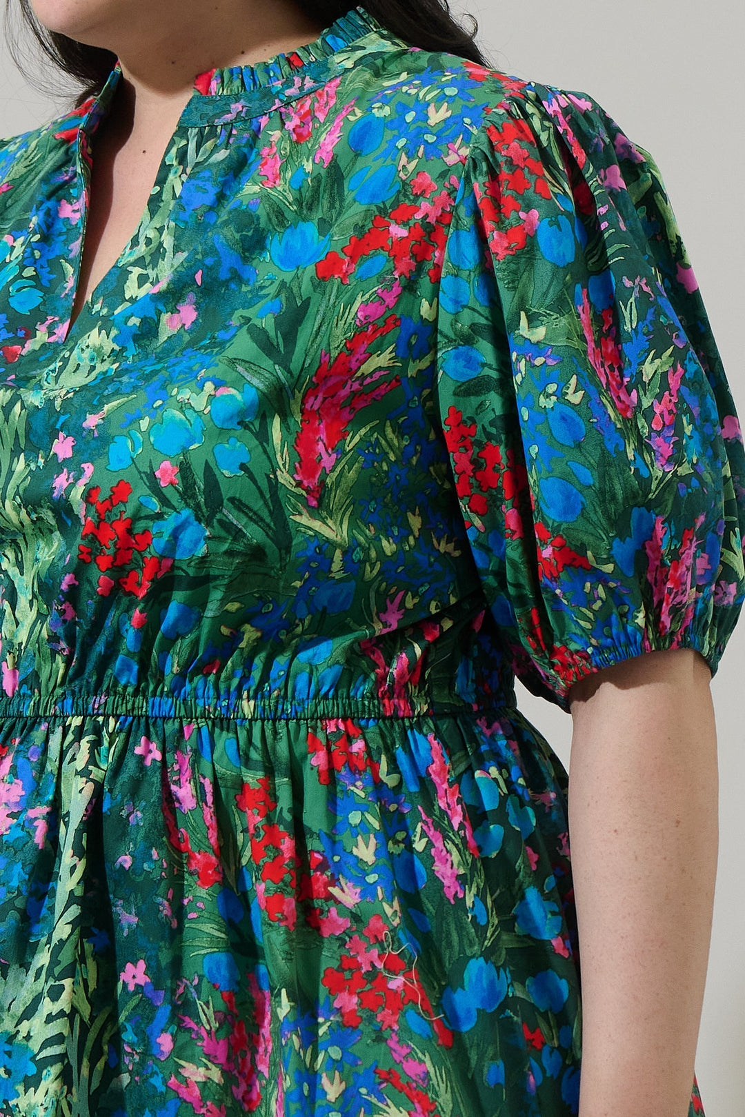 Devin Floral Marissa Mini Poplin Dress Curve