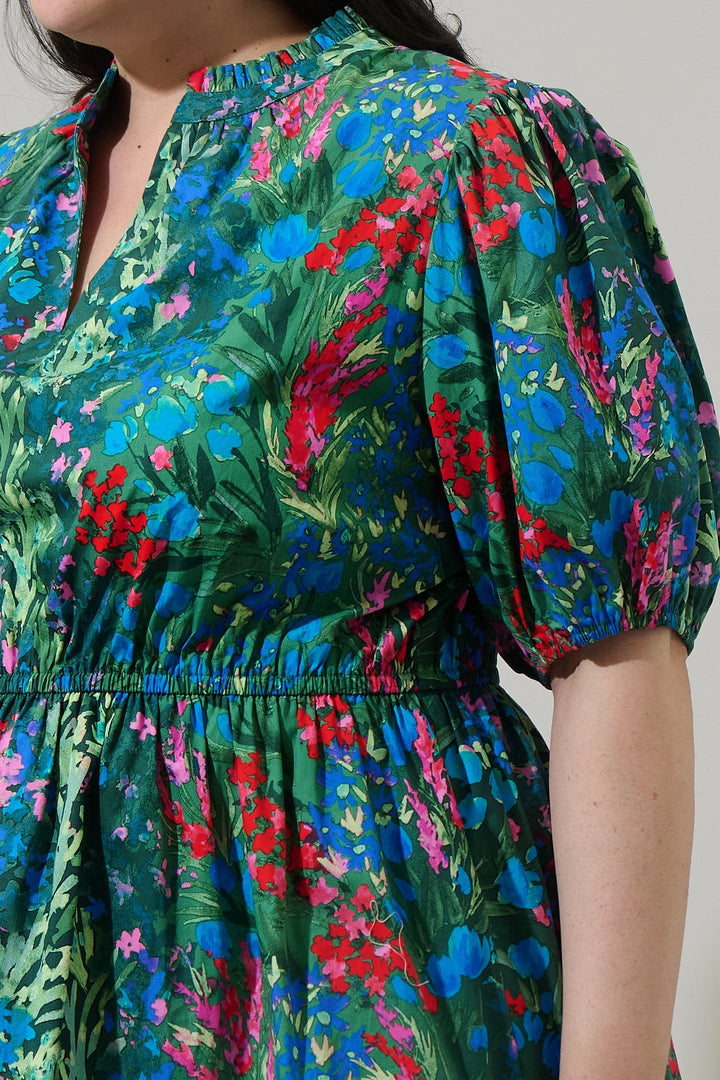 Devin Floral Marissa Mini Poplin Dress Curve