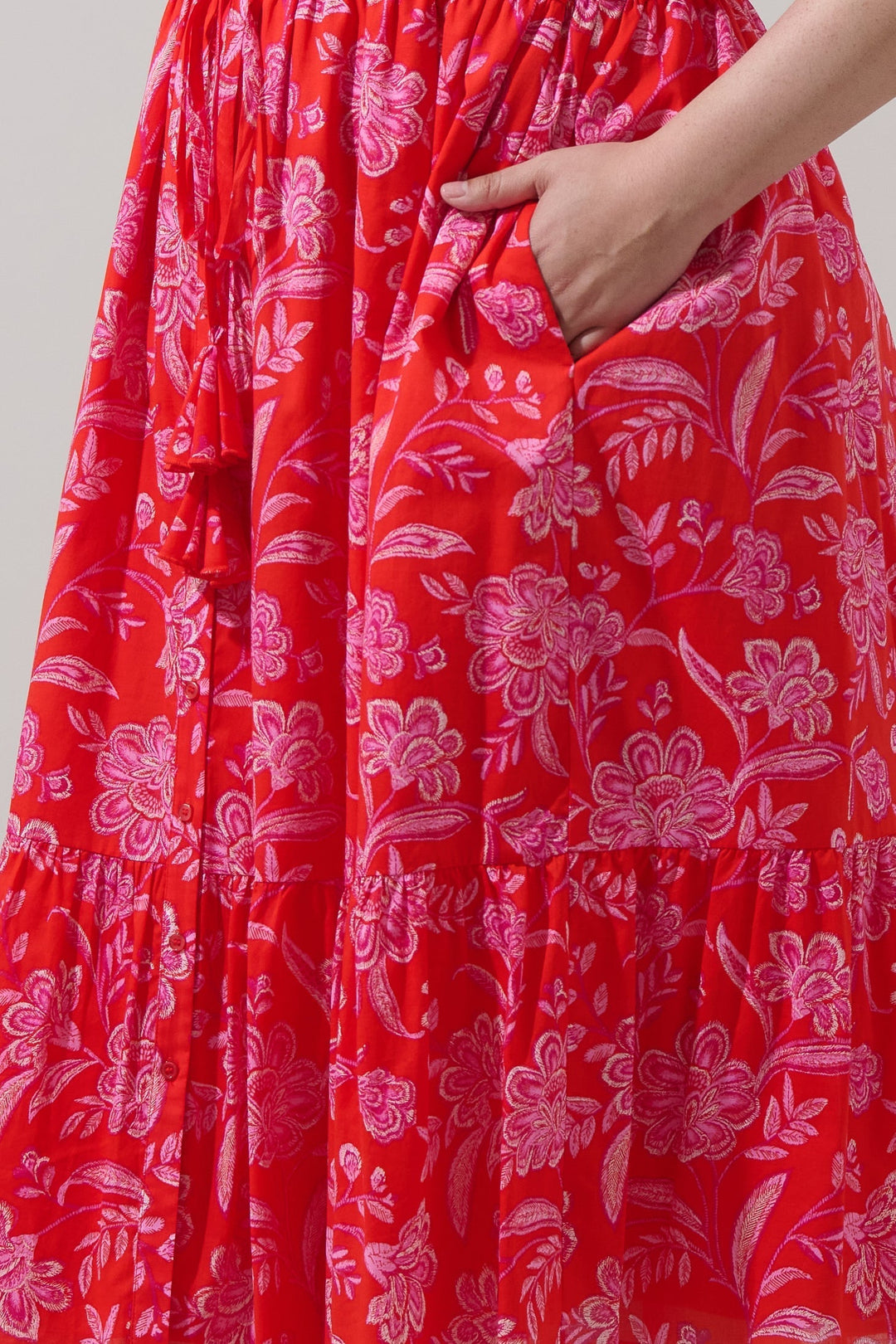 Beth Button Down Midi Dress Aria Floral Curve