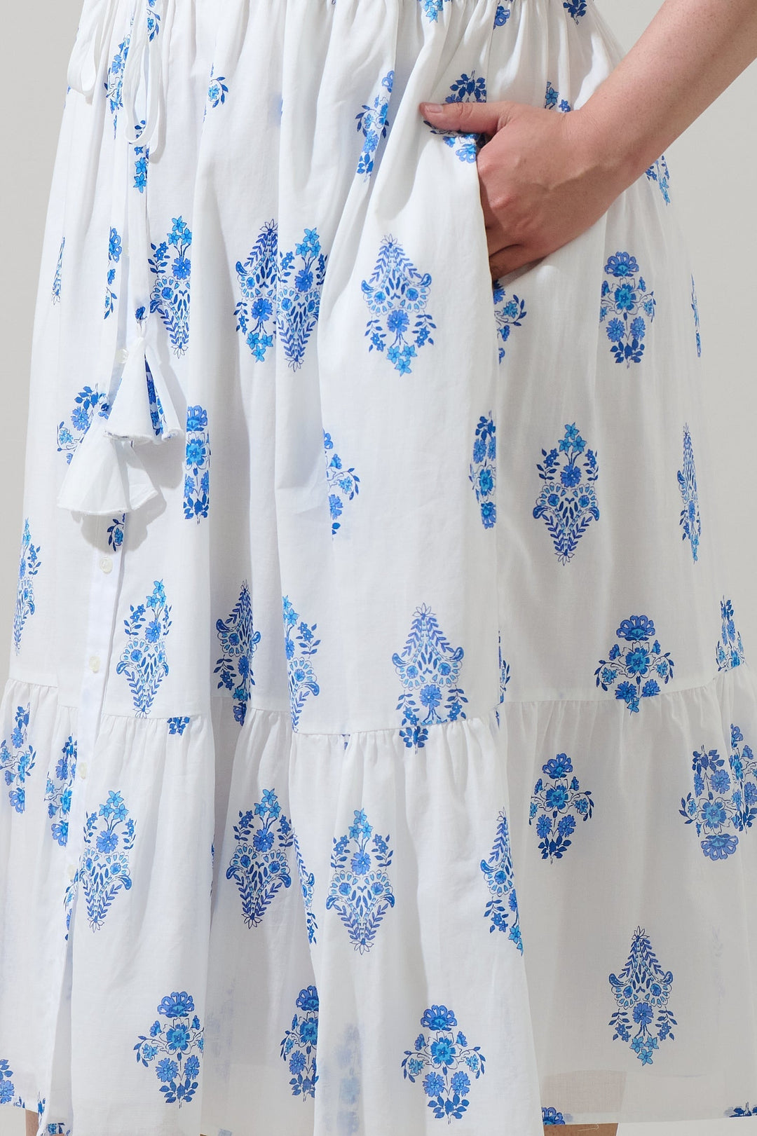 Beth Button Down Midi Dress Yila Floral Curve