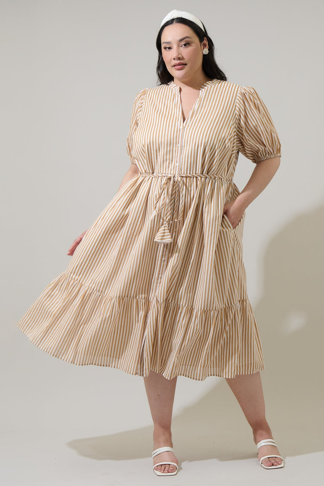Beth Button Down Midi Dress Dream State Curve
