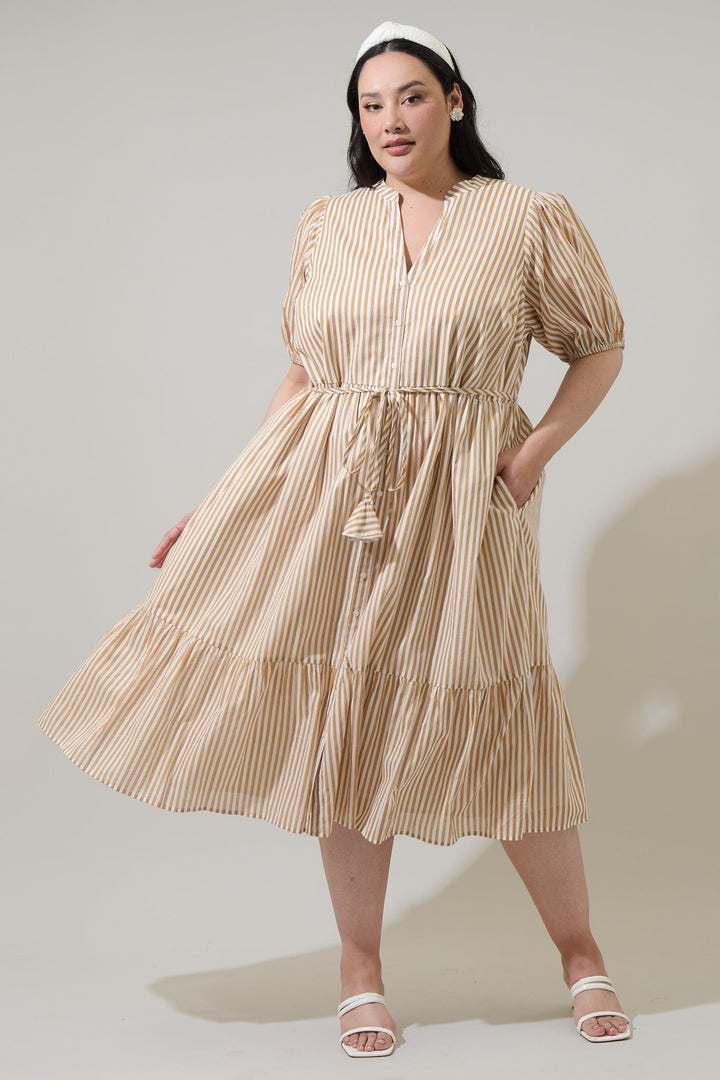 Beth Button Down Midi Dress Dream State Curve