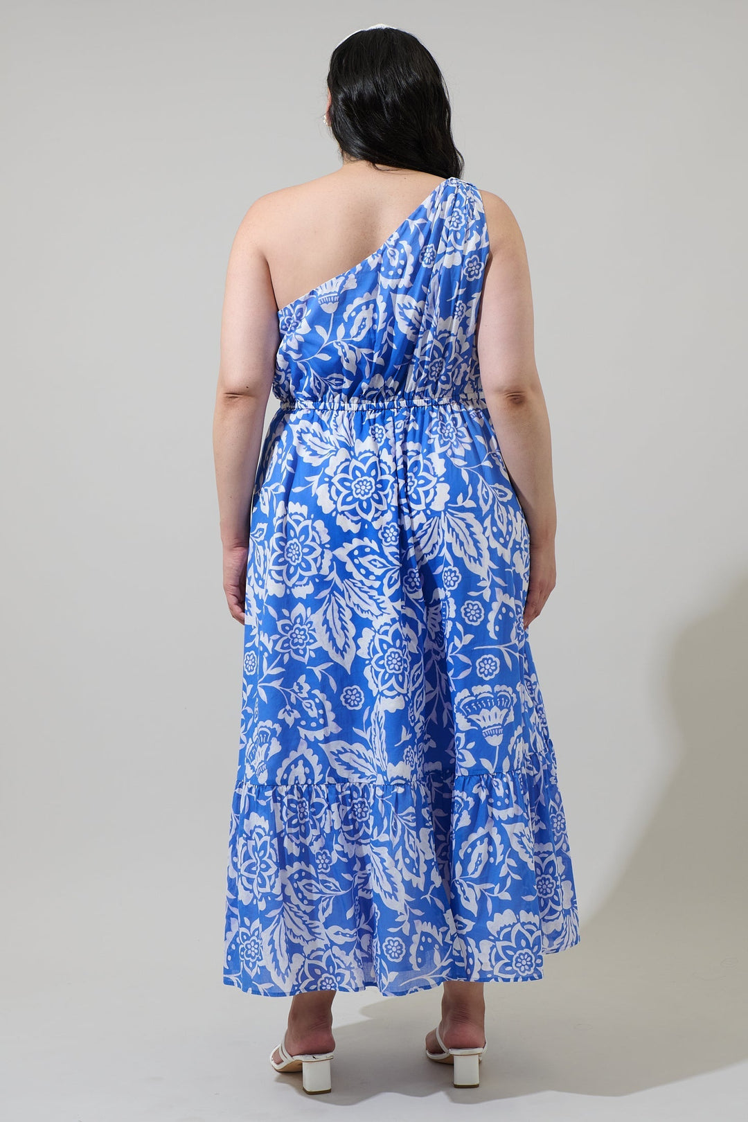 Marny Floral Elya One Shoulder Maxi Dress Curve