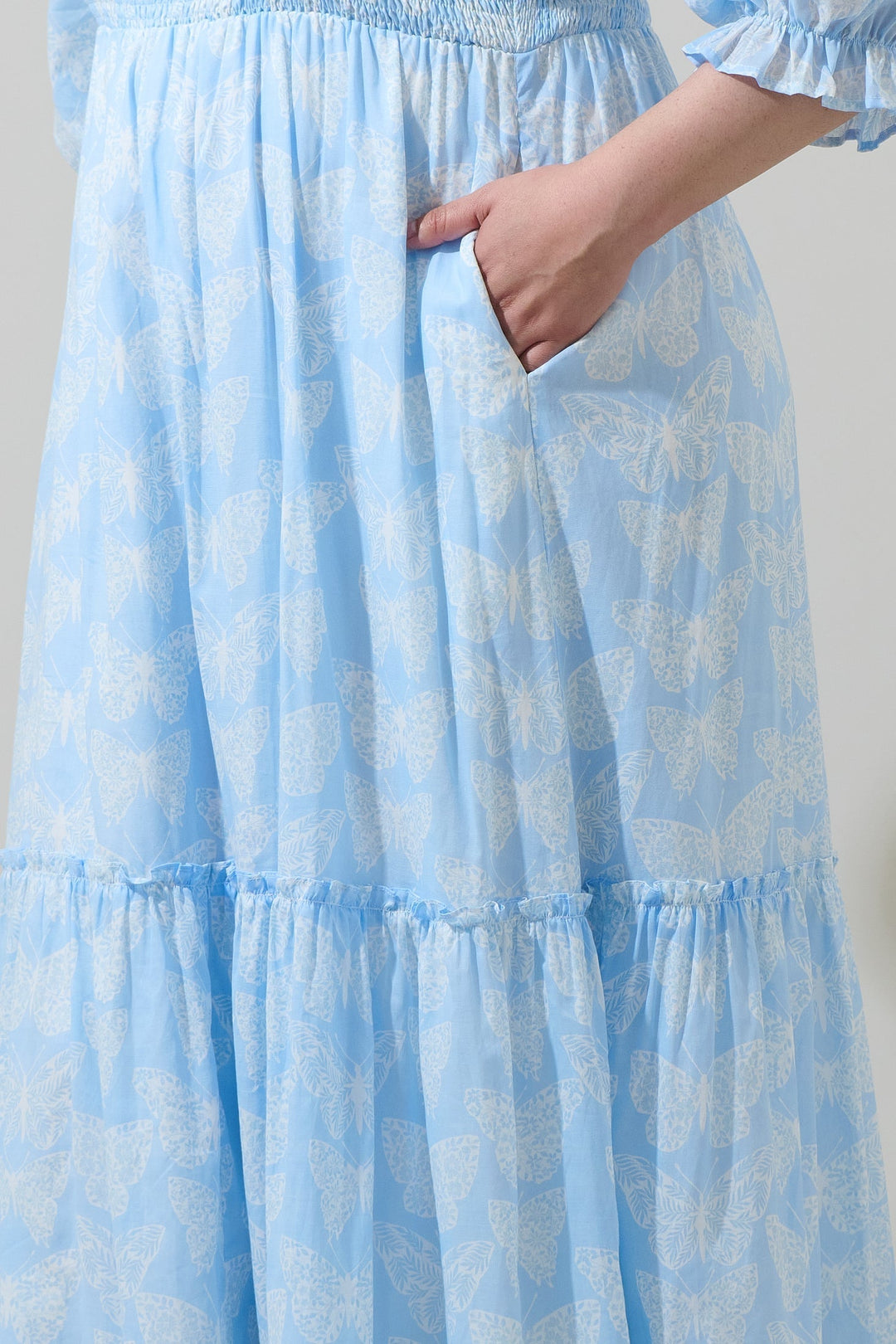 Aubry Butterfly Essy Smocked Maxi Dress Curve