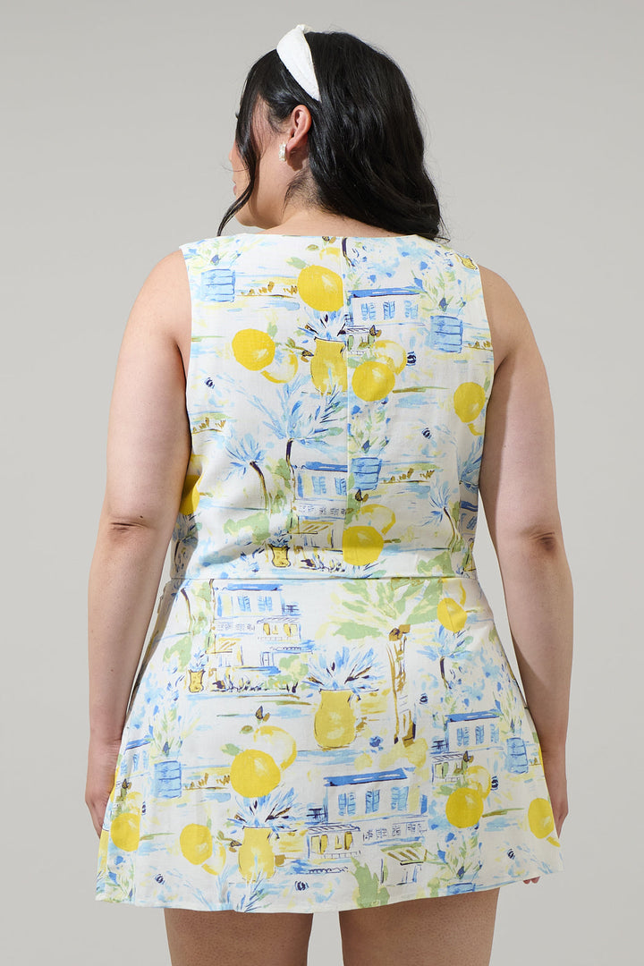 Amalfi Coast Kayri Button Up Cropped Vest Curve