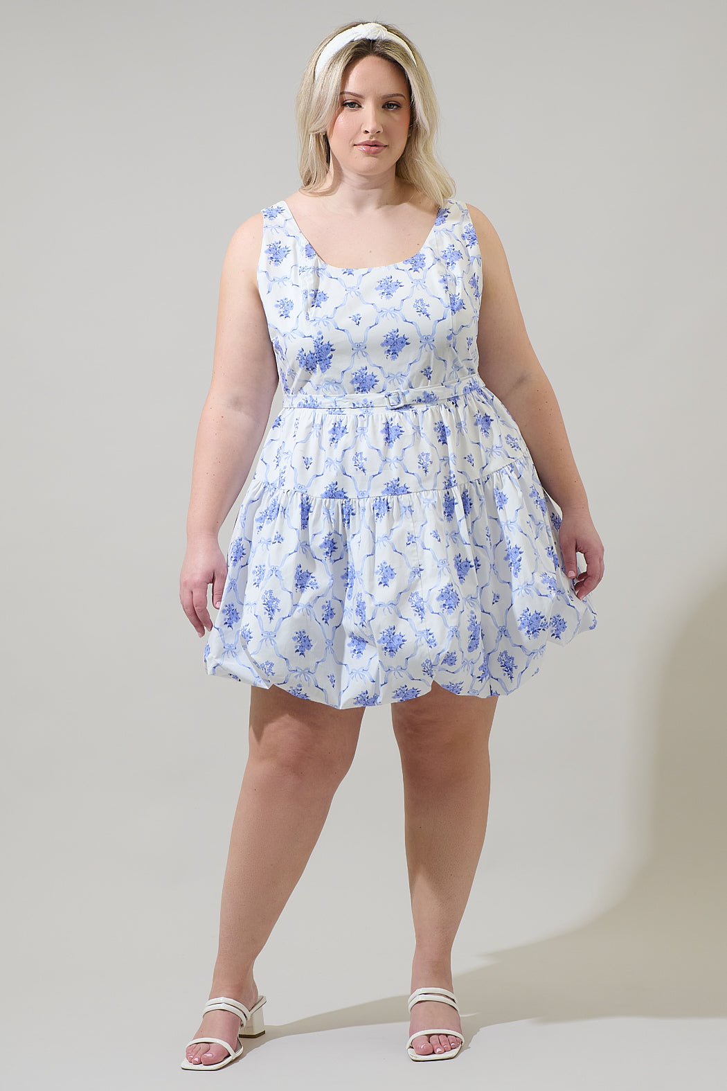 Nia Floral Drea Bubble Mini Dress Curve