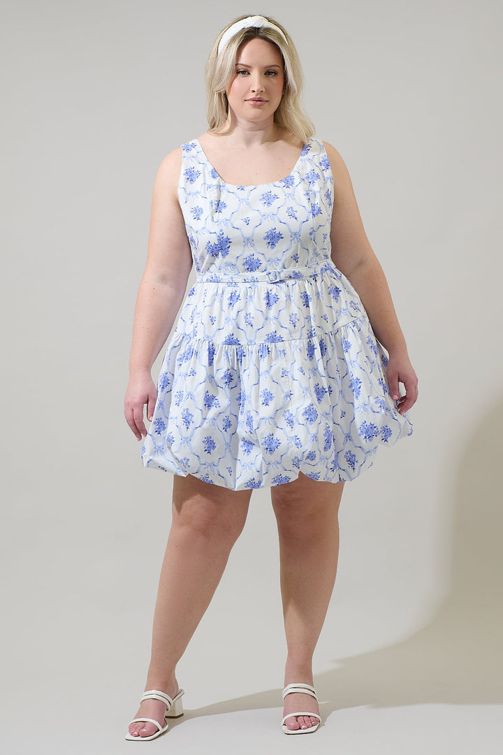 Nia Floral Drea Bubble Mini Dress Curve