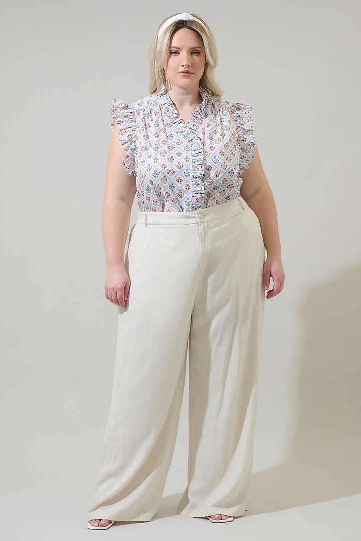 Lara Floral Eviel Ruffle Blouse Curve