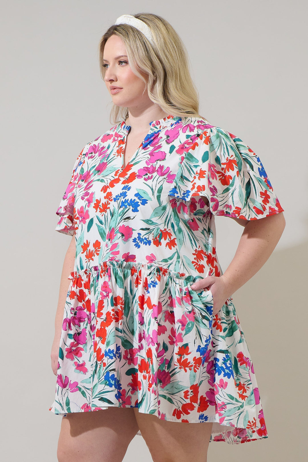 Kivia Blossom Rock A By Trapeze Mini Dress Curve
