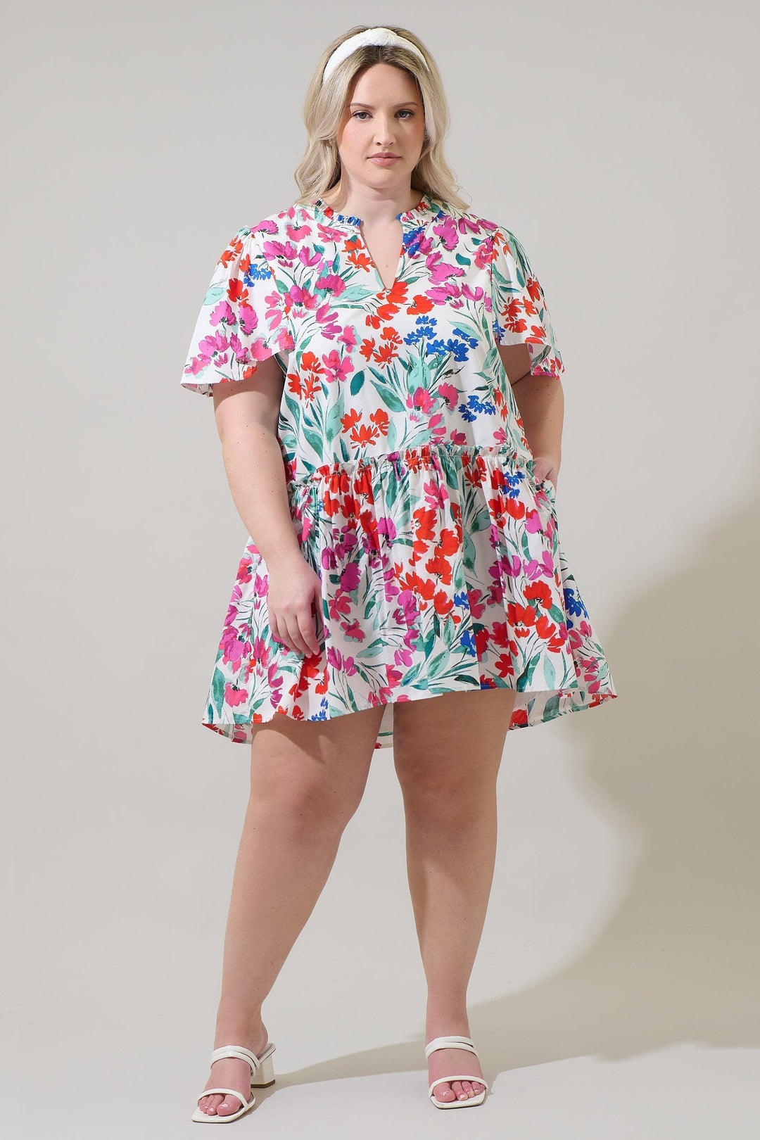 Kivia Blossom Rock A By Trapeze Mini Dress Curve