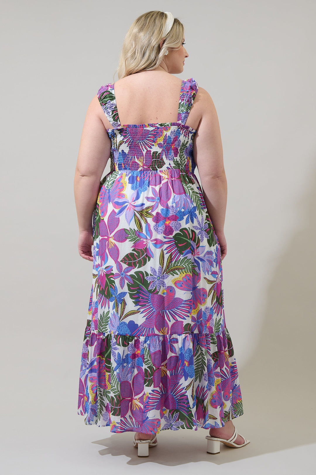 Evren Tropics Tayla Smocked Maxi Dress Curve