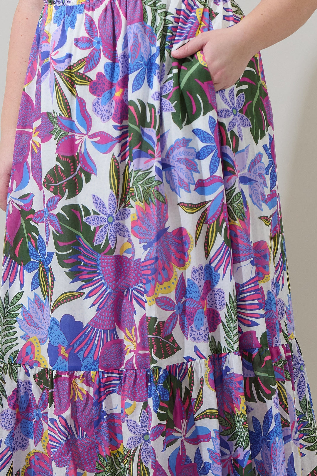 Evren Tropics Tayla Smocked Maxi Dress Curve