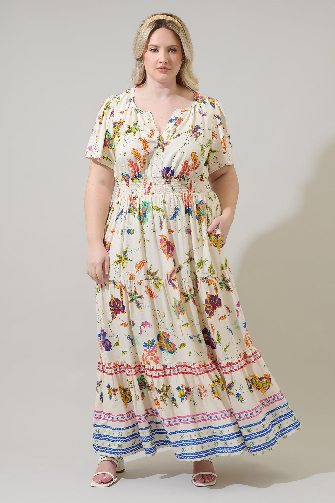 Rony Smocked Maxi Dress Miraflor Curve