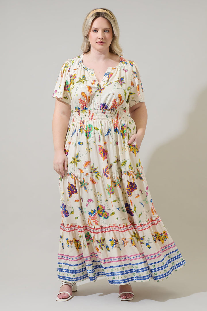 Rony Smocked Maxi Dress Miraflor Curve