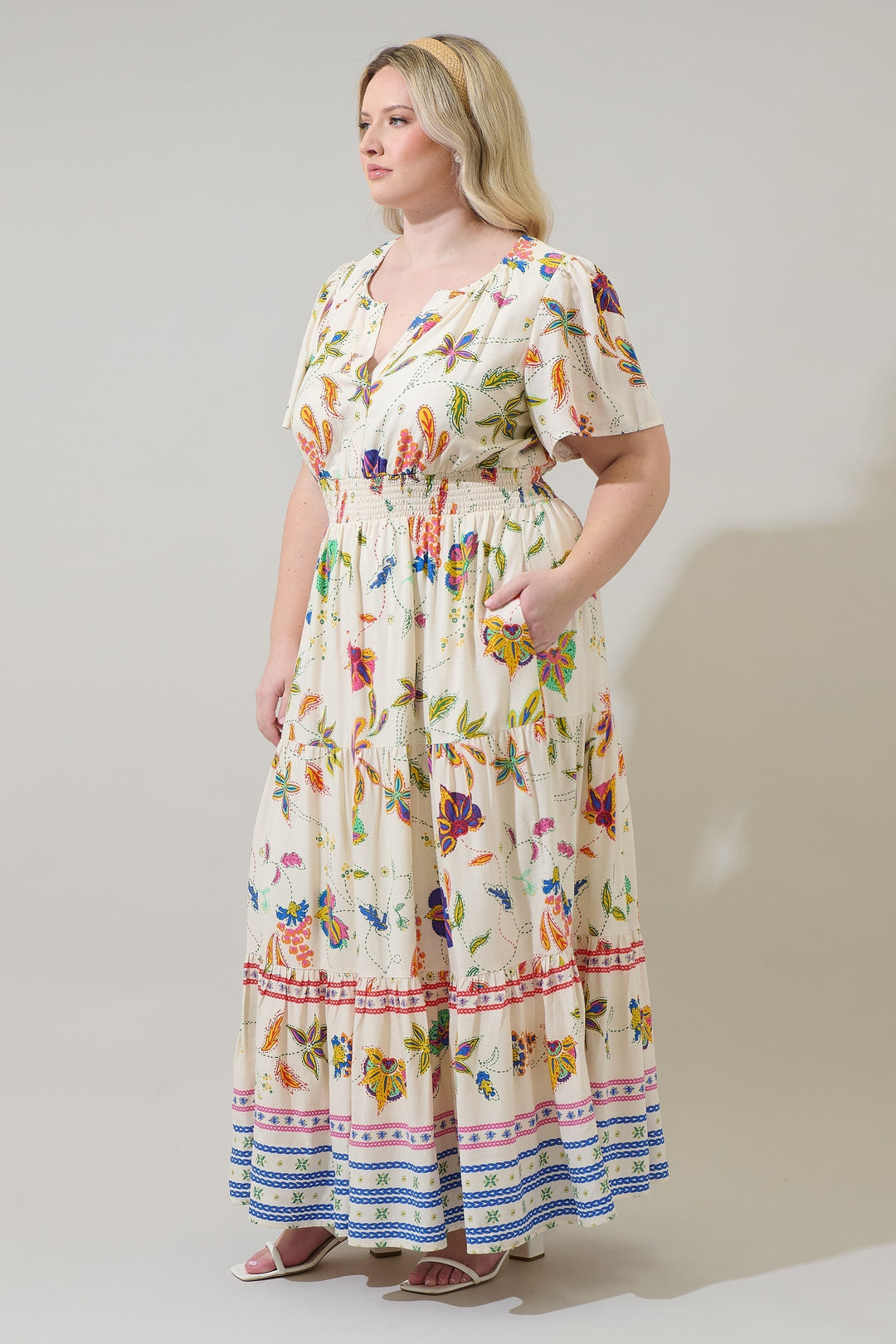 Rony Smocked Maxi Dress Miraflor Curve