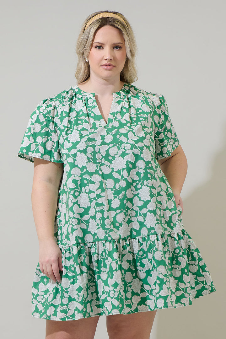 Baxley Floral Azari Shift Mini Dress Curve