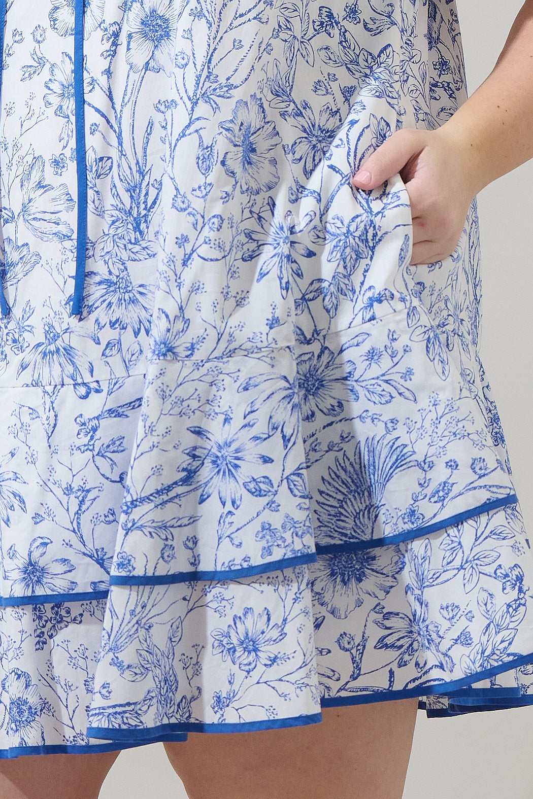Eve Floral Taris Ruffe Mini Dress Curve