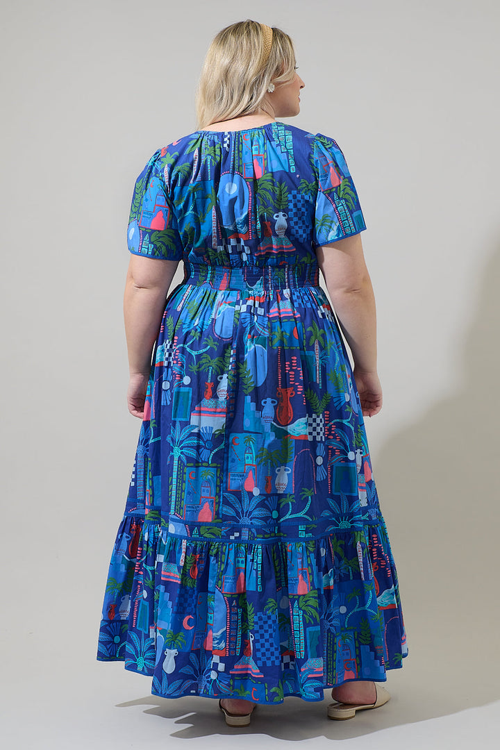 Punta Alta Ordy Smocked Midi Dress Curve