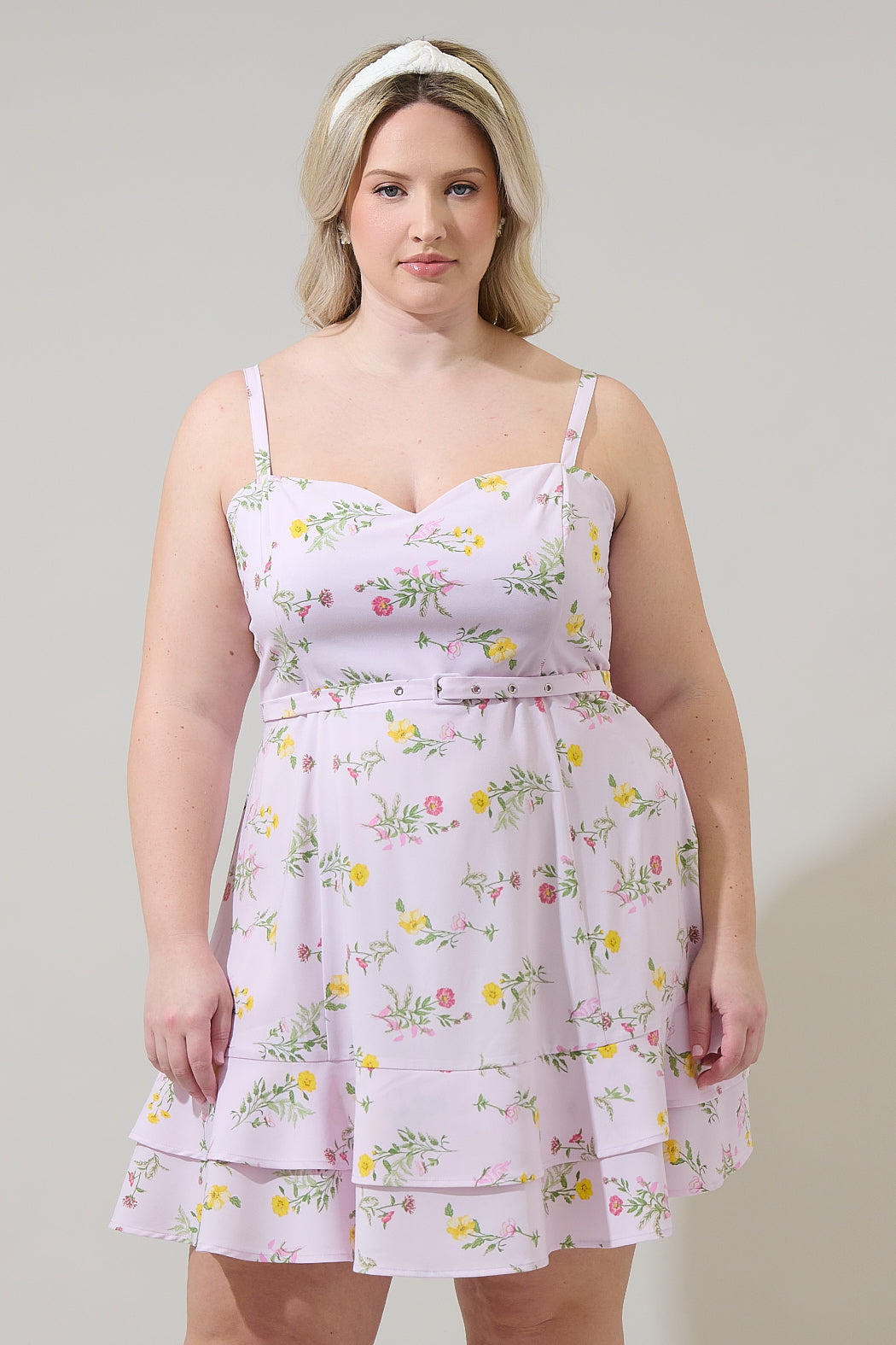 Margote Floral Mel Ruffle Mini Dress Curve