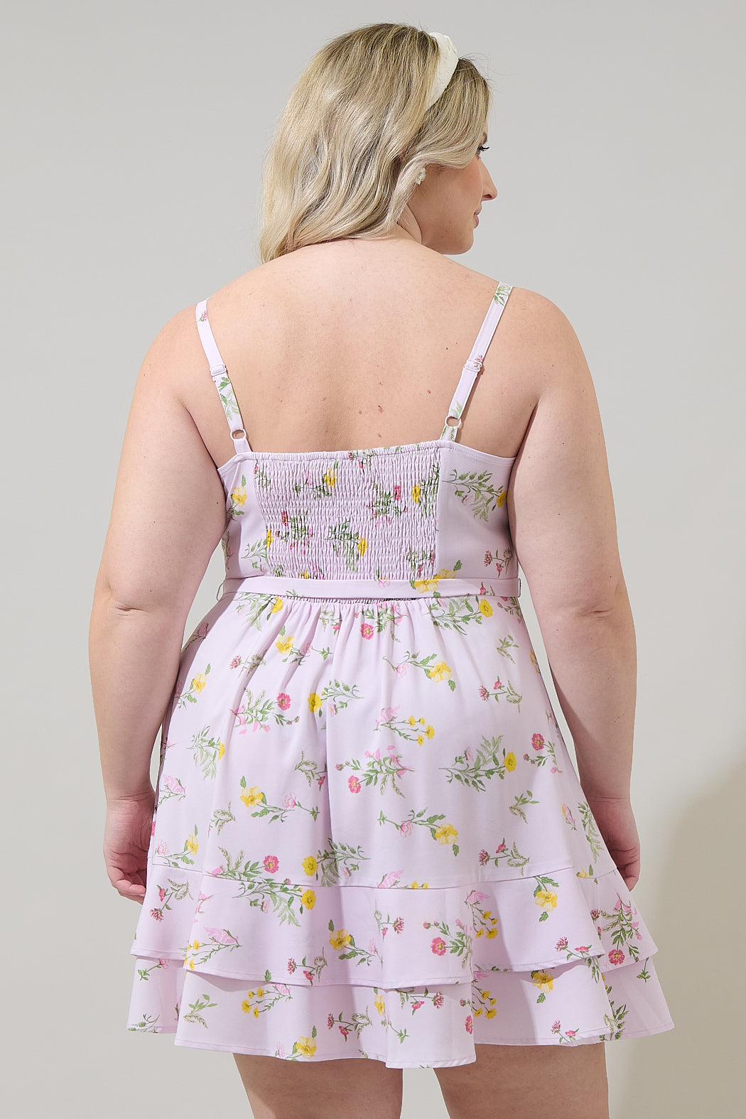 Margote Floral Mel Ruffle Mini Dress Curve