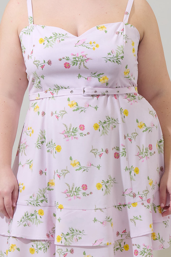 Margote Floral Mel Ruffle Mini Dress Curve