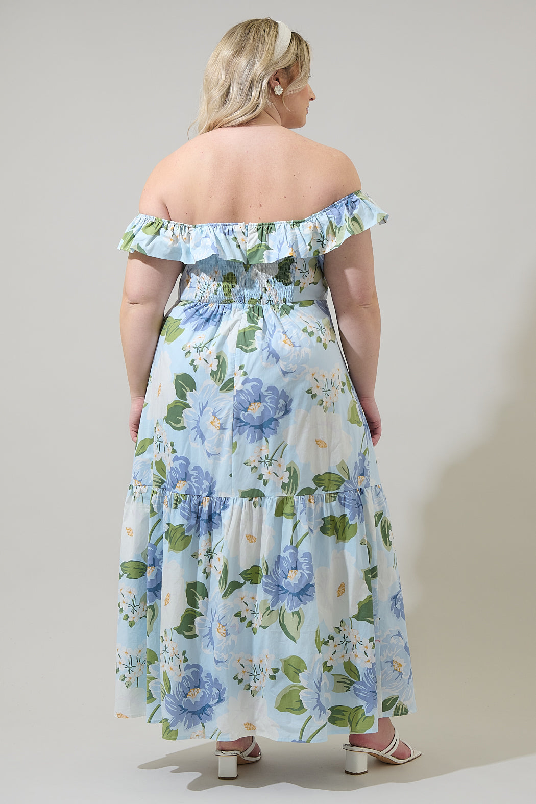 Sloane Floral Ursa Off the Shoulder Maxi Dress Curve