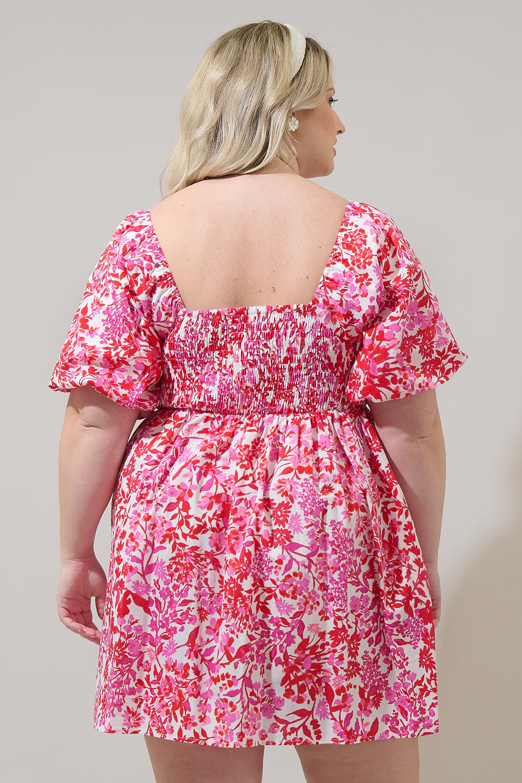 Reidy Floral Samia Smocked Mini Dress Curve