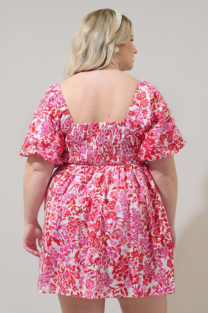 Reidy Floral Samia Smocked Mini Dress Curve