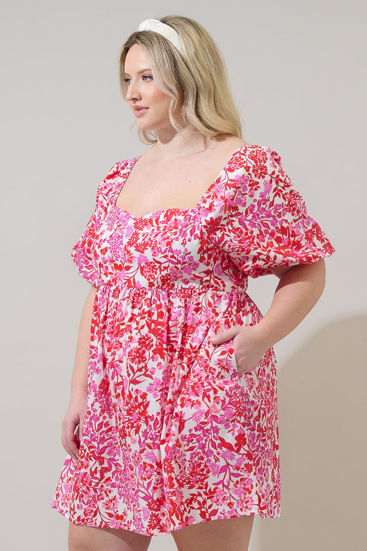 Reidy Floral Samia Smocked Mini Dress Curve