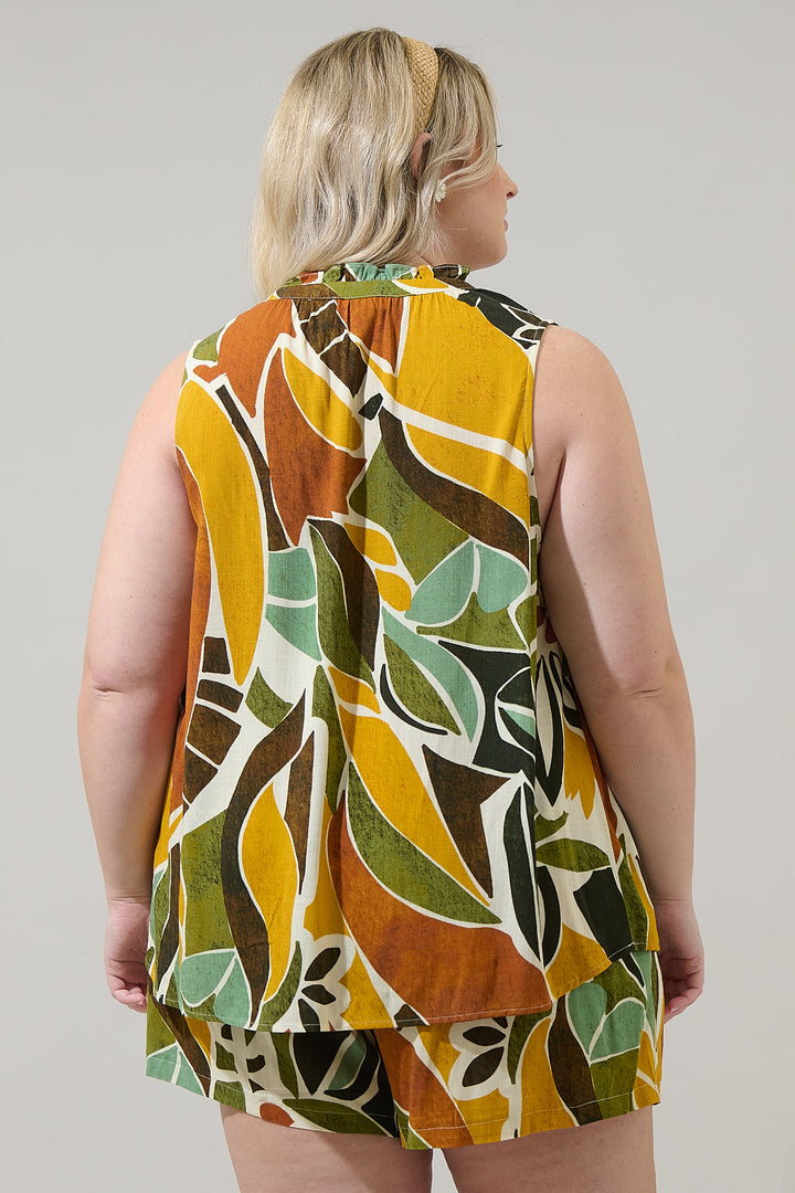 Renia Tropical Miley Sleeveless Blouse Curve