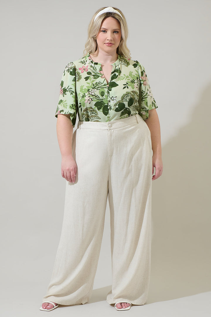 Zane Floral Bryn Button Blouse Curve