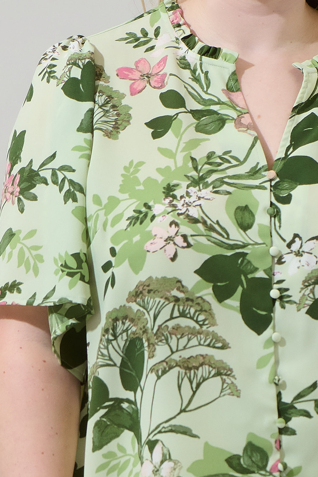 Zane Floral Bryn Button Blouse Curve