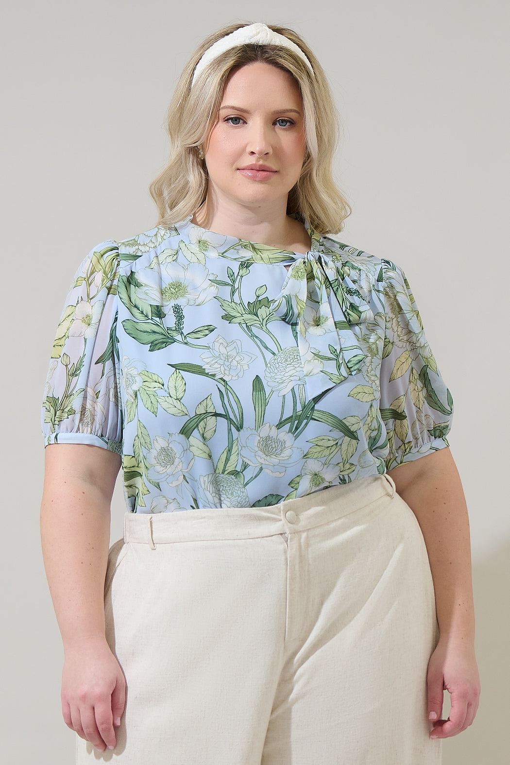 Serenade Bloom Rayna Bow Blouse Curve