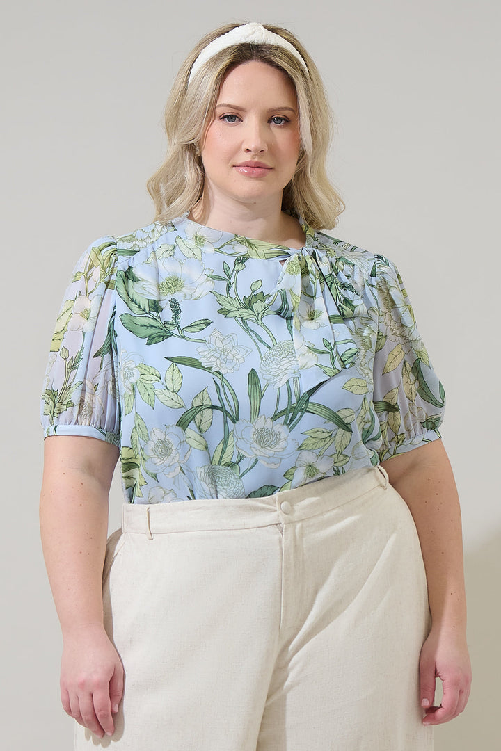 Serenade Bloom Rayna Bow Blouse Curve