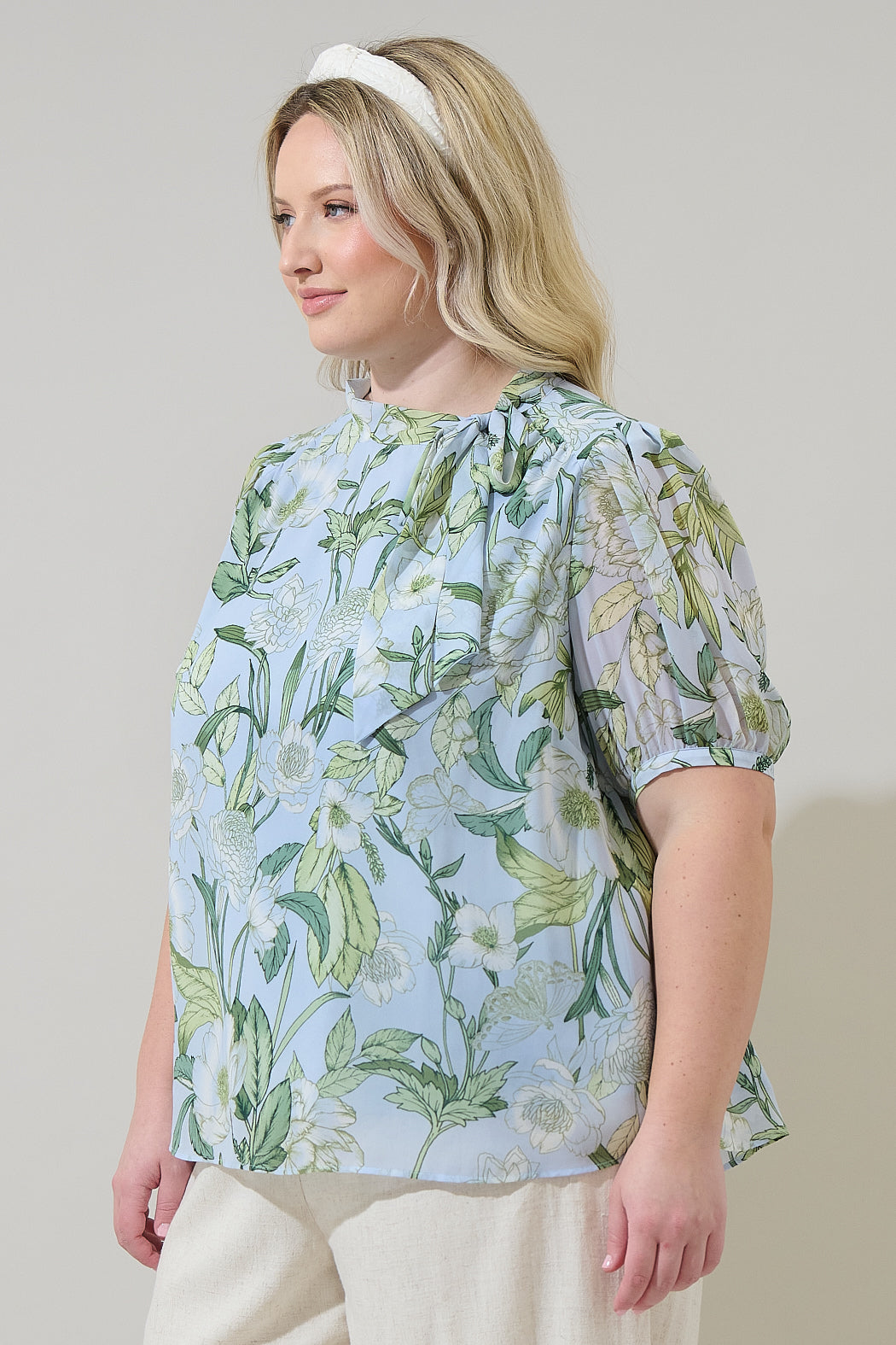 Serenade Bloom Rayna Bow Blouse Curve