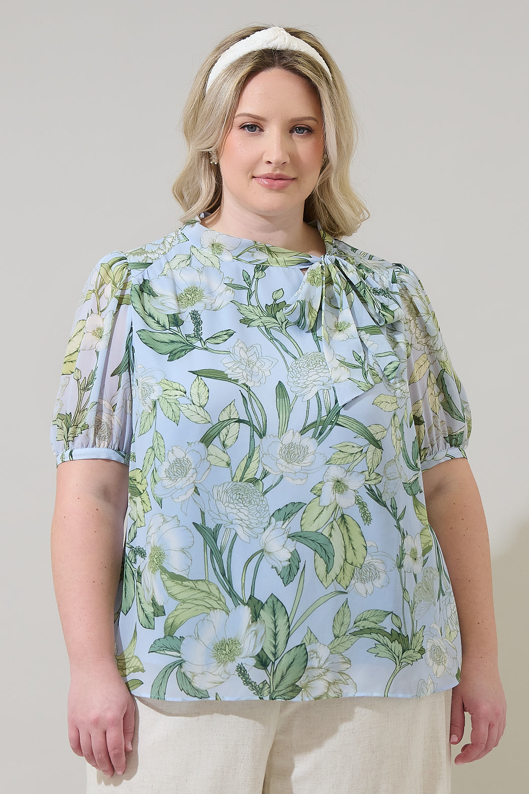 Serenade Bloom Rayna Bow Blouse Curve