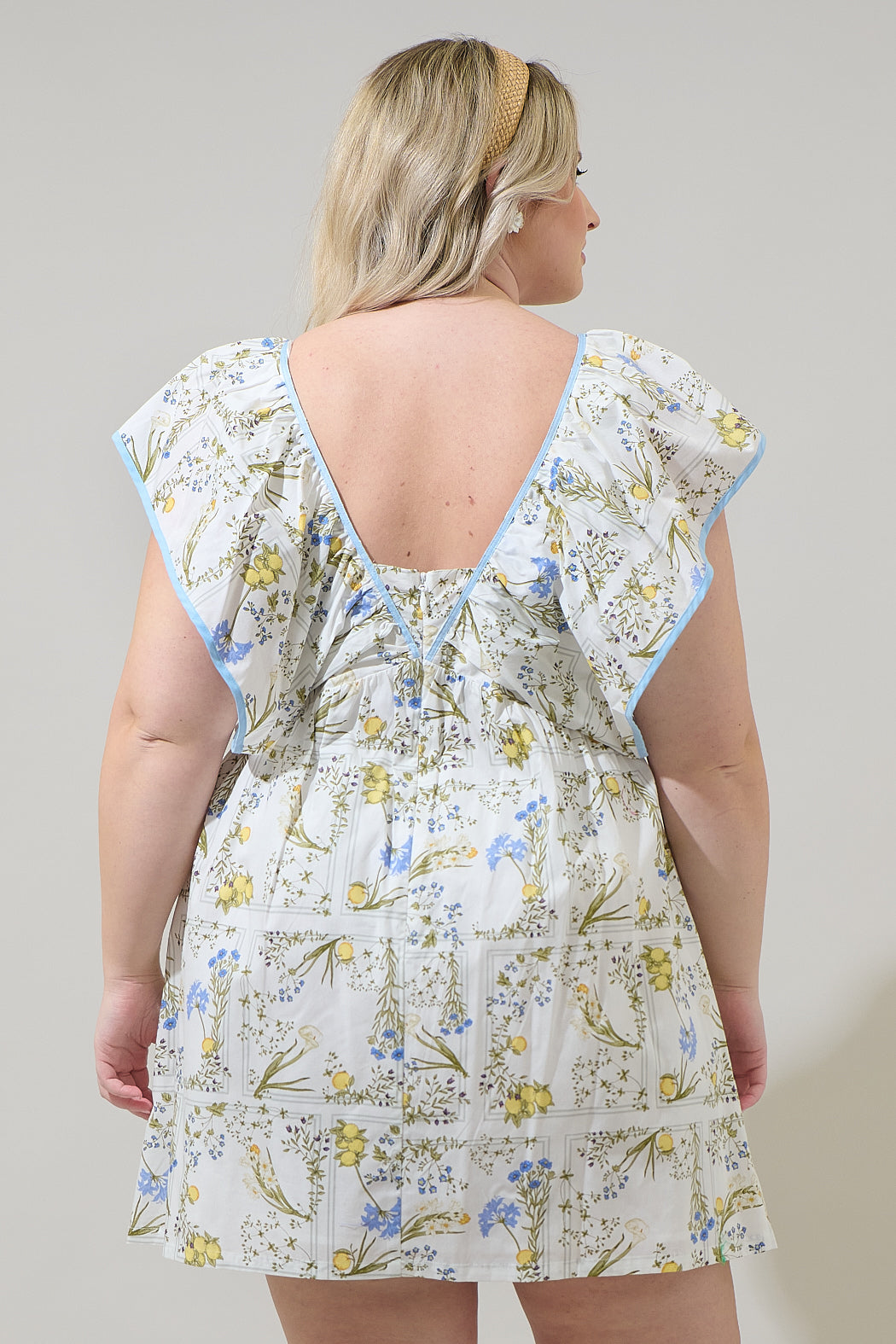 Cecily Floral Mini Babydoll Dress Curve