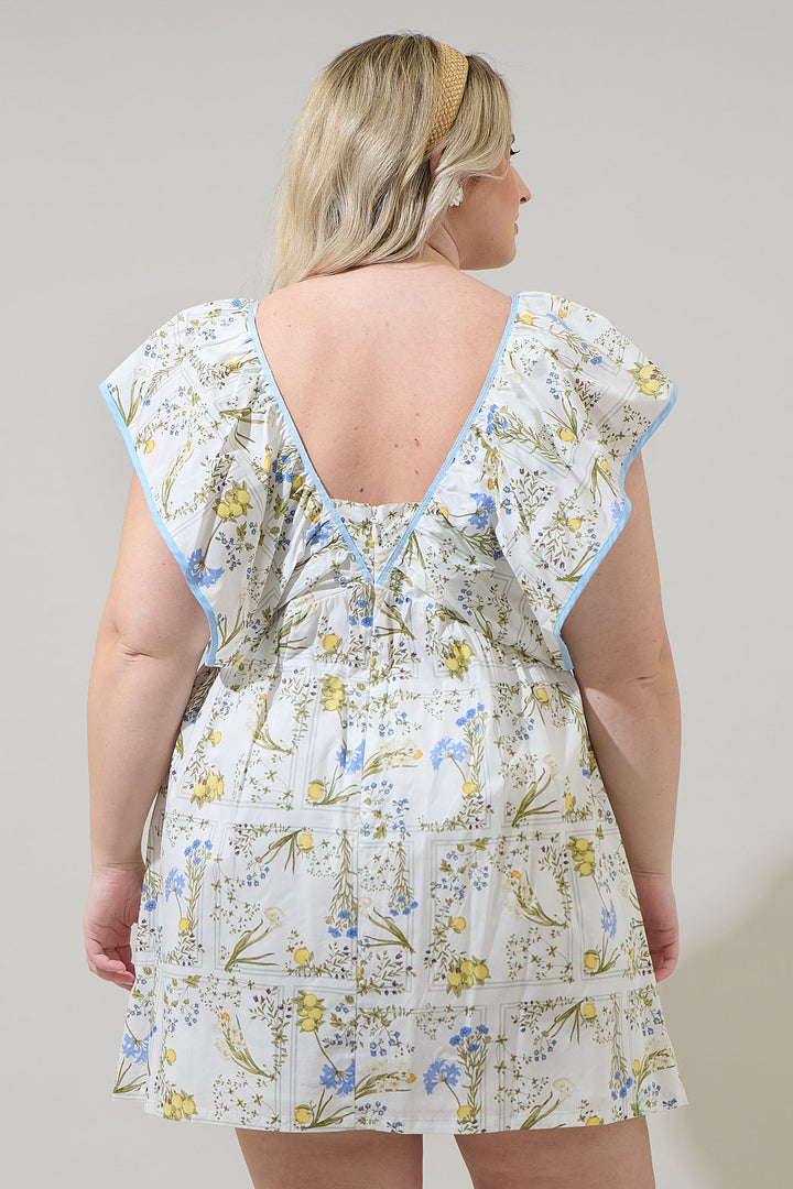 Cecily Floral Mini Babydoll Dress Curve