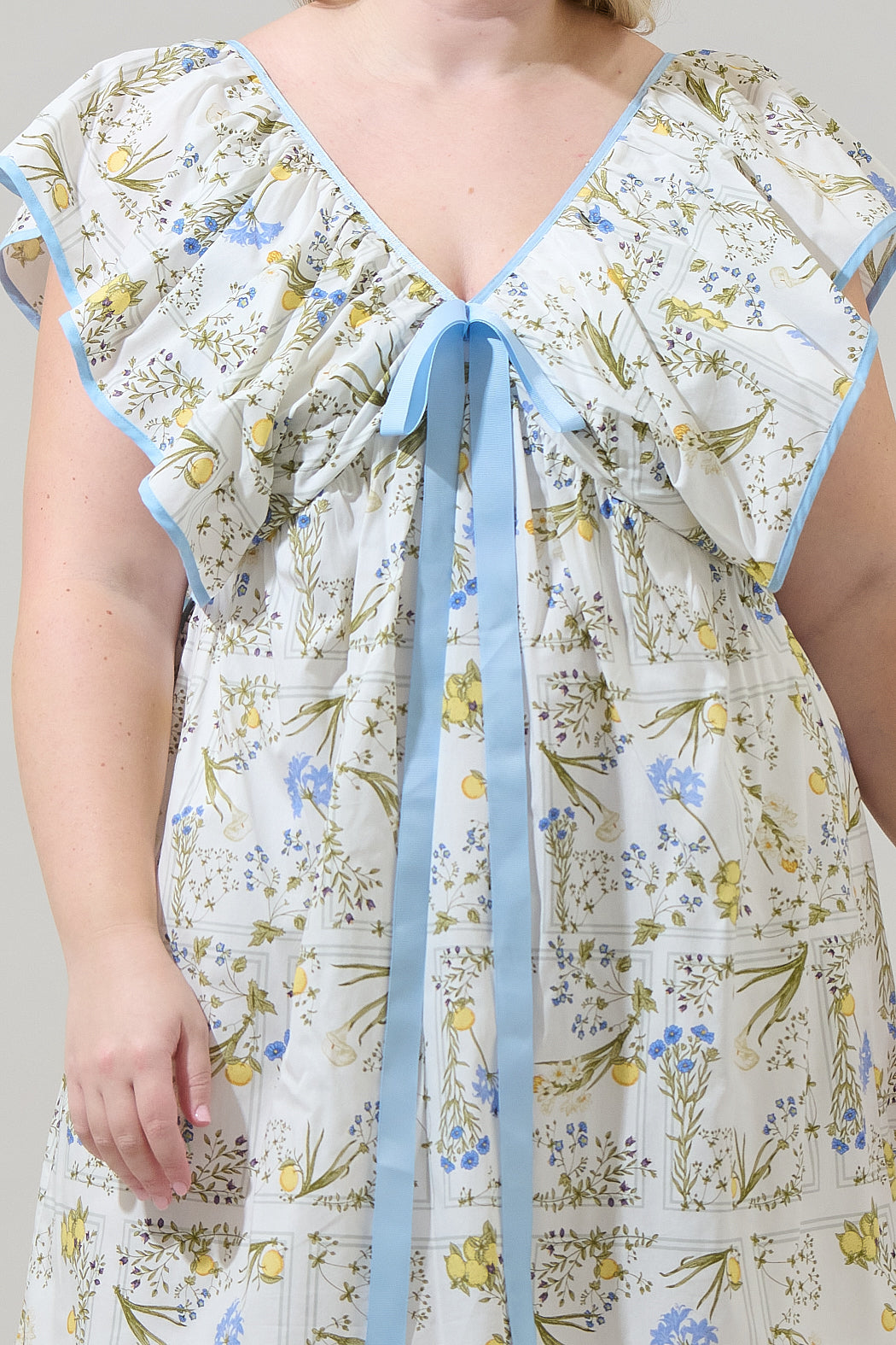 Cecily Floral Mini Babydoll Dress Curve