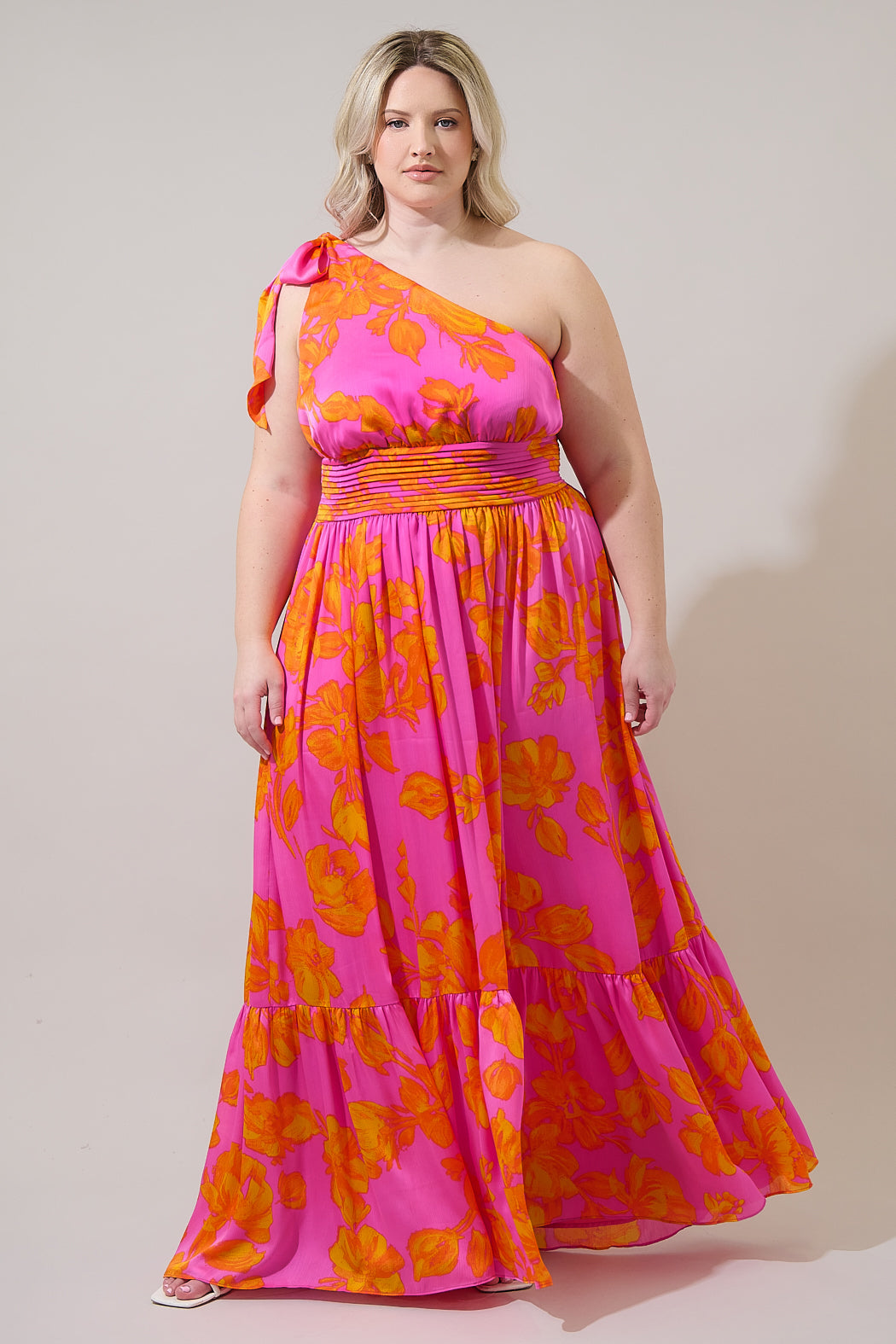 Pacey Floral Bayou One Shoulder Maxi Dress Curve