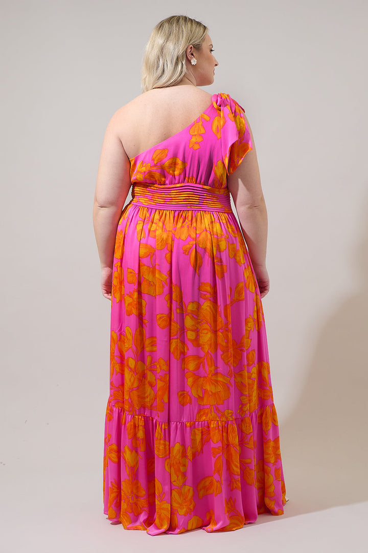Pacey Floral Bayou One Shoulder Maxi Dress Curve