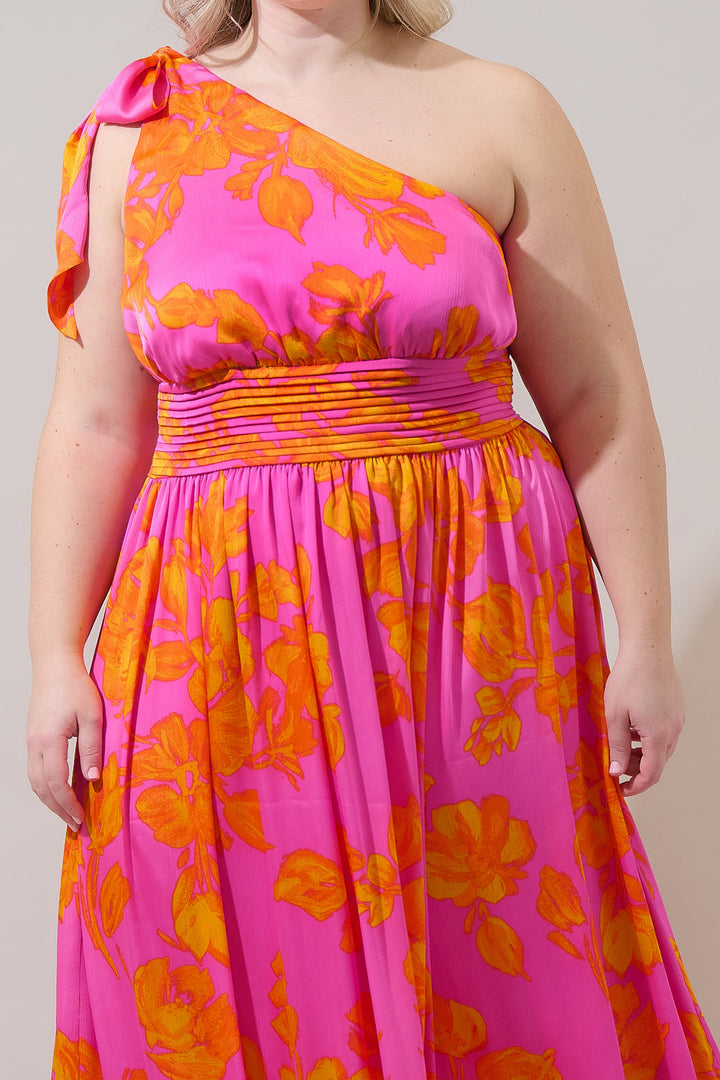Pacey Floral Bayou One Shoulder Maxi Dress Curve