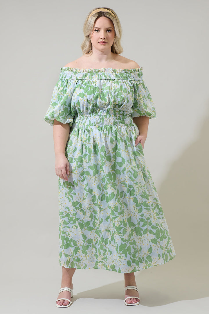 Kiany Floral Magna Town Midi Dress Curve
