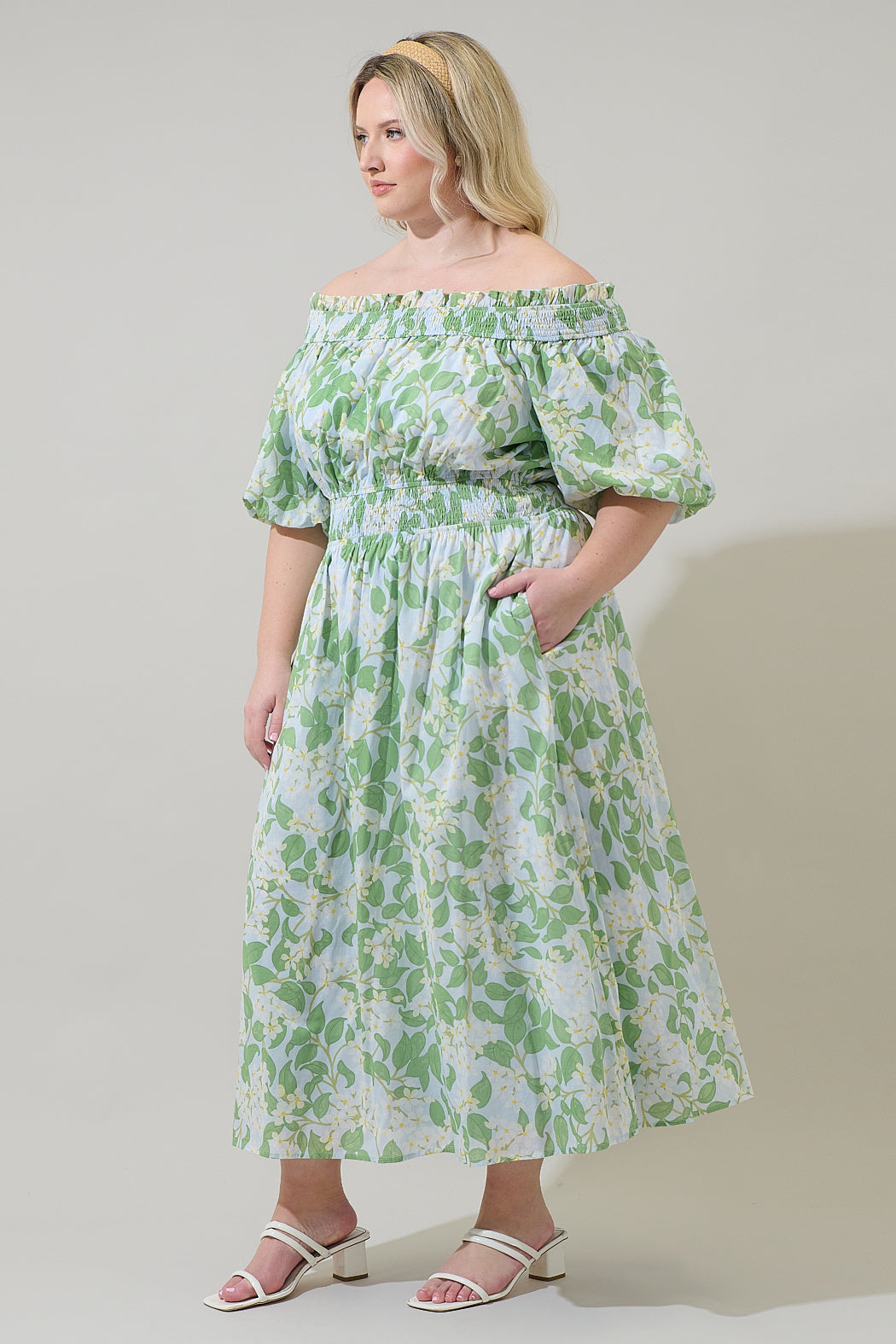 Kiany Floral Magna Town Midi Dress Curve